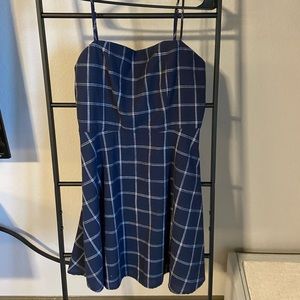 Blue Plaid Mini Dress